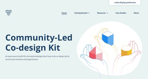 A screenshot of the Community-Led Co-design Kit website